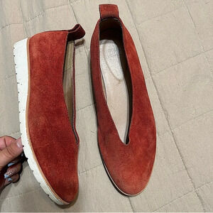 Eileen Fisher Wedge Ballet Almond Toe Rust Suede​​